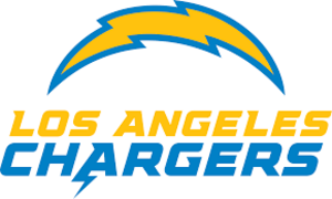 Los Angeles Chargers Logo with Yellow bolt and Yellow and Blue Font