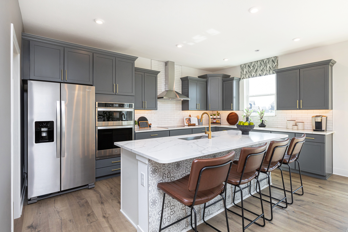 open-concept kitchen with spacious island 