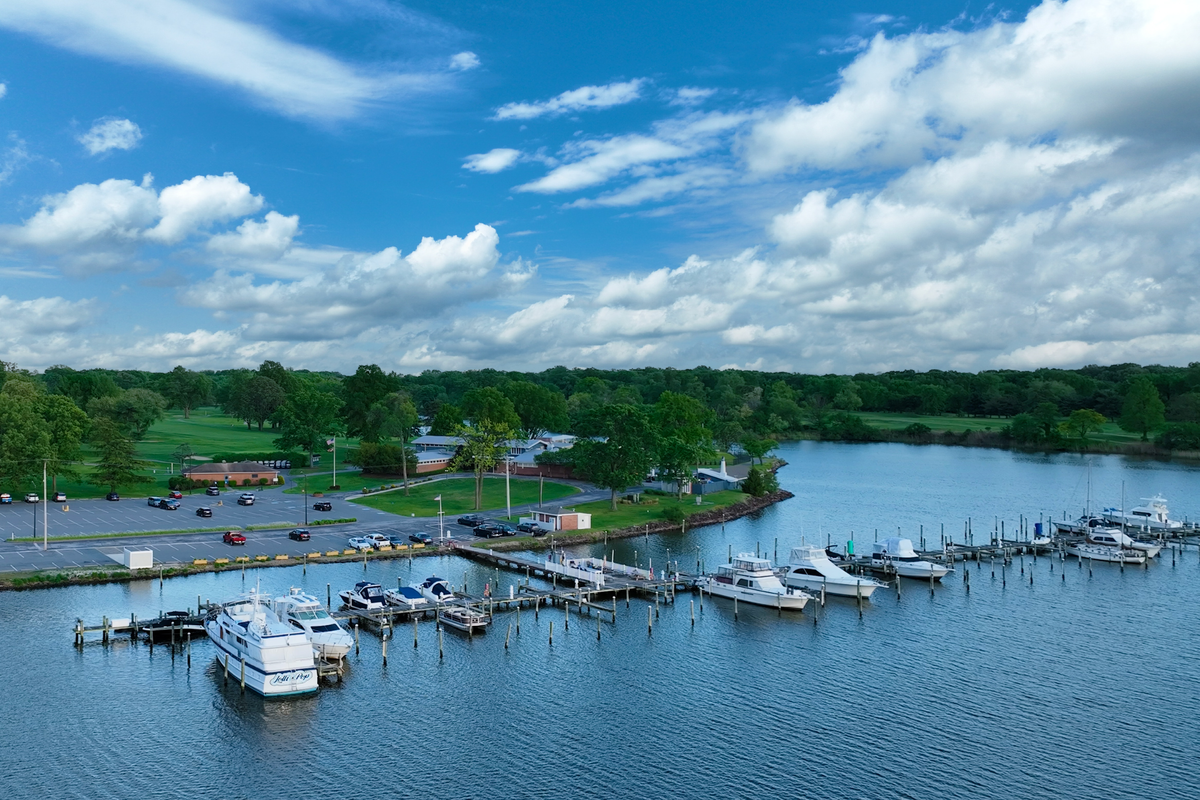 marina with boats and piers