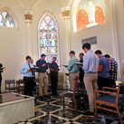 Seminarians from Blessed Michael J. McGivney Propaedeutic House of Formation in Baltimore pray vespers