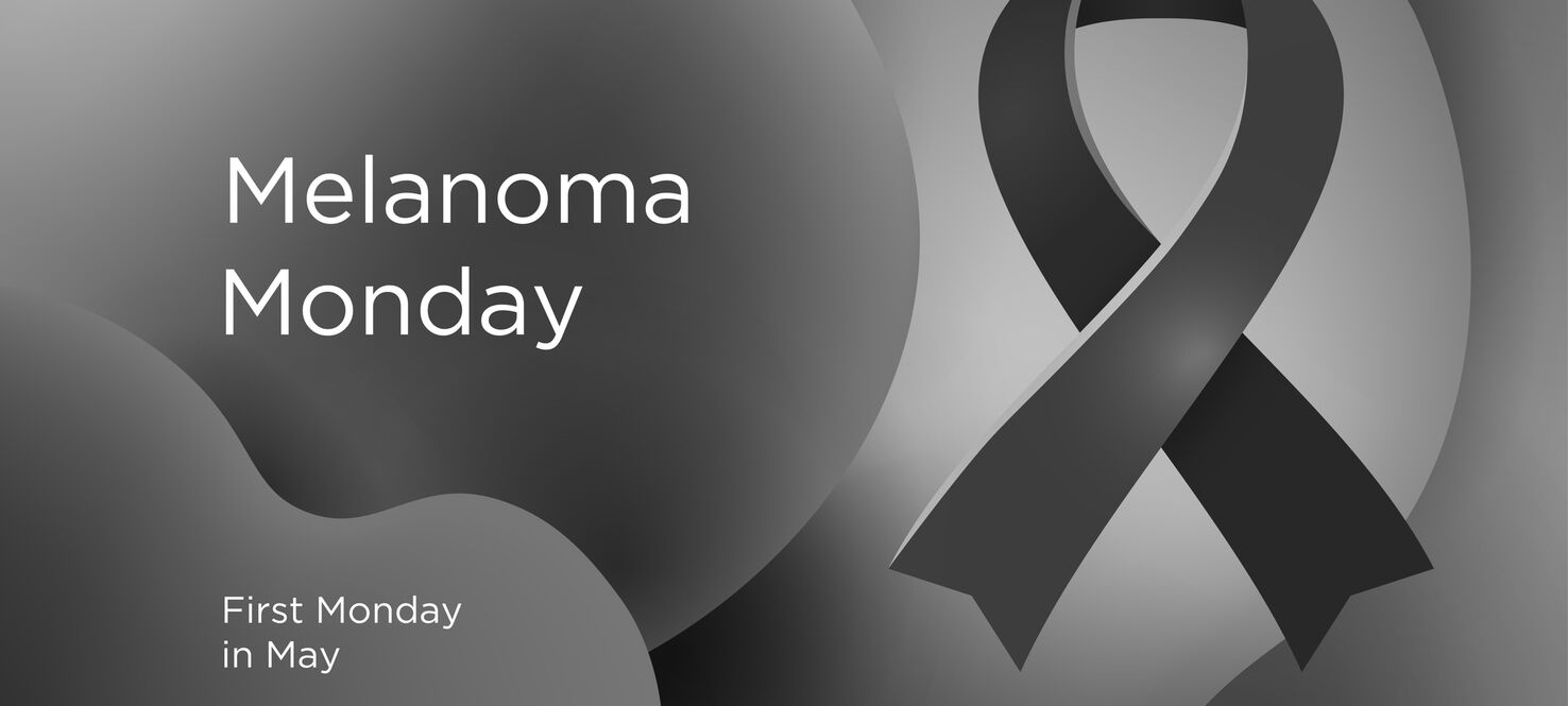 Graphic showing May 6 as Melanoma Monday