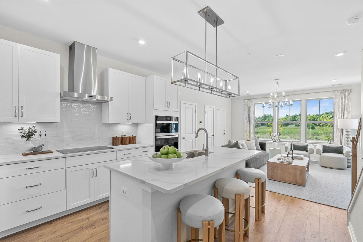 kitchen with white cabinets and hardwood floors