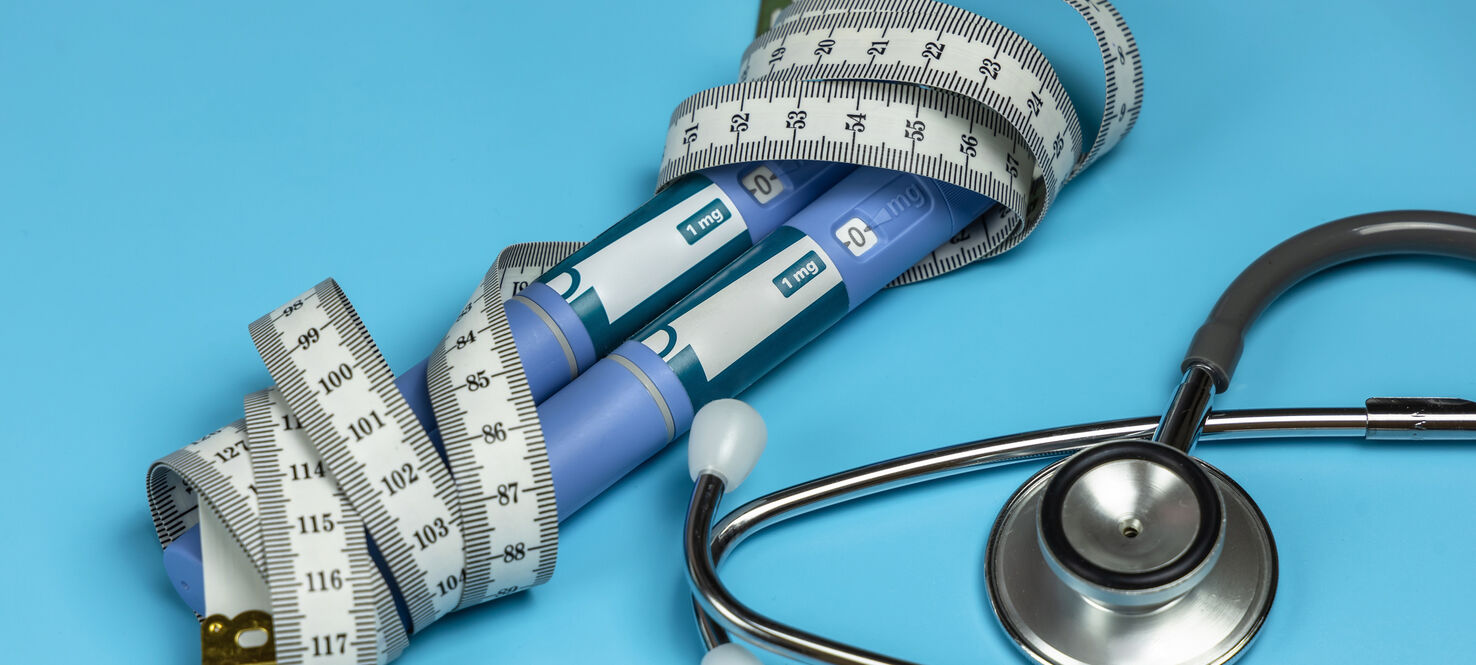 Ozempic Insulin injection pen or insulin cartridge pen for diabetics. Medical equipment for diabetes parients.