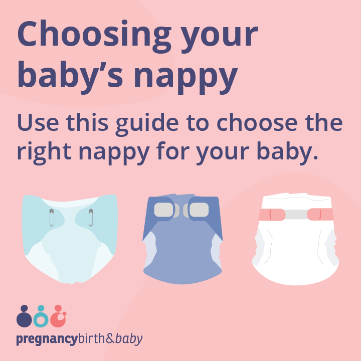 Choosing your baby’s nappy infographic promotional tile.
