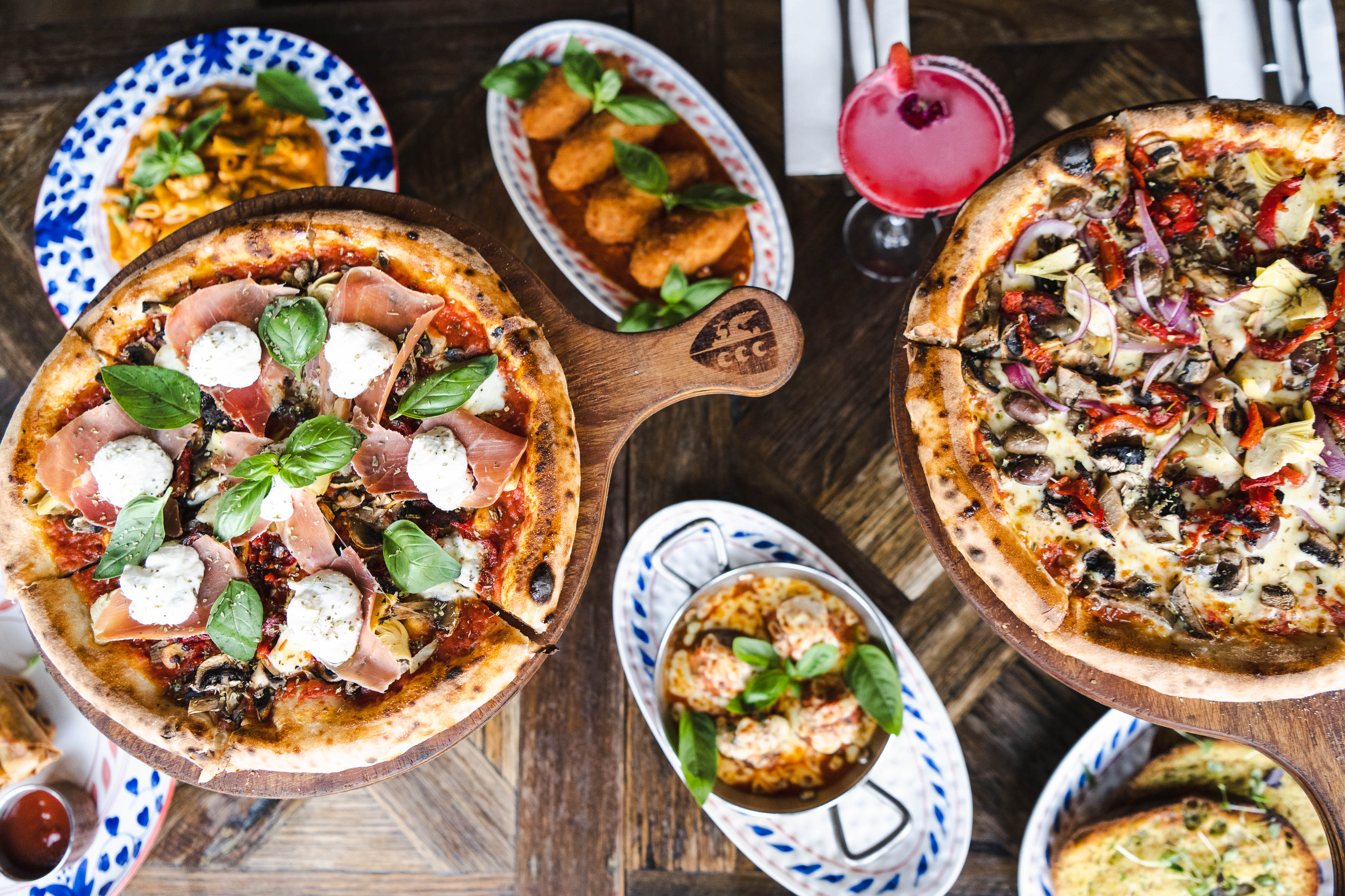 Pizza on table