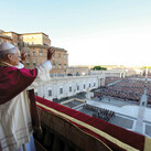 Pope Leo XIV waves to the crowd in St. Peter’s Square following his election as pope May 8.