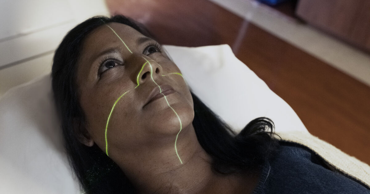 patient undergoing radiation therapy
