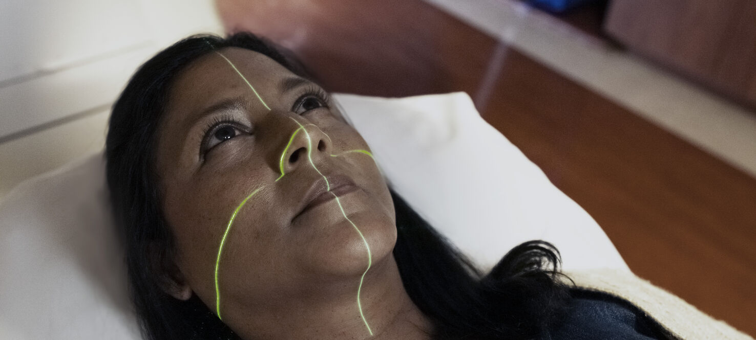 patient undergoing radiation therapy