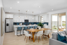 open-concept space with another dining table and wood like flooring