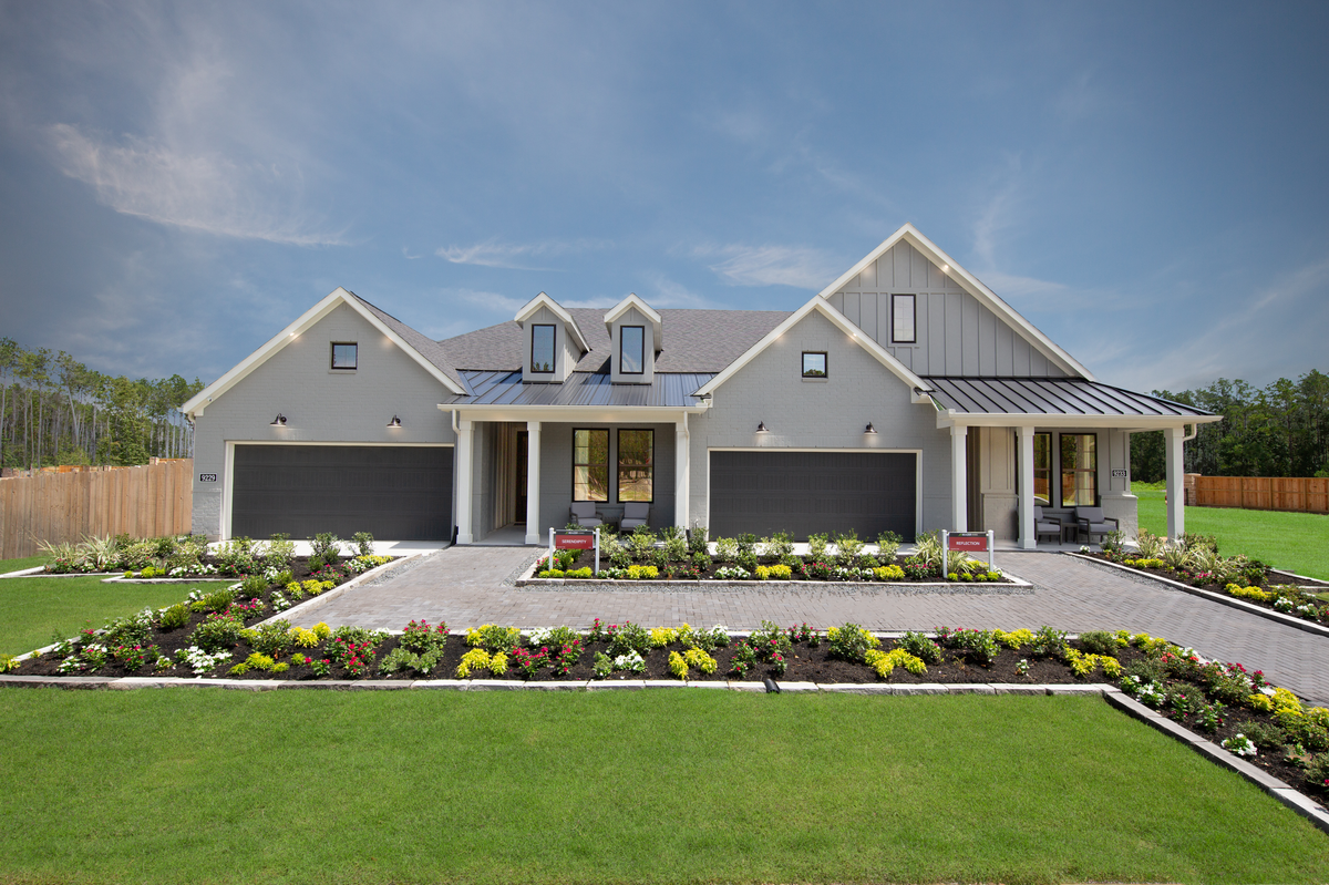 duet home with dusk skies 