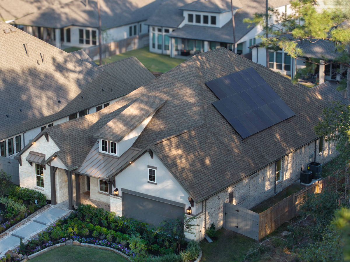 home with solar panel on the roof