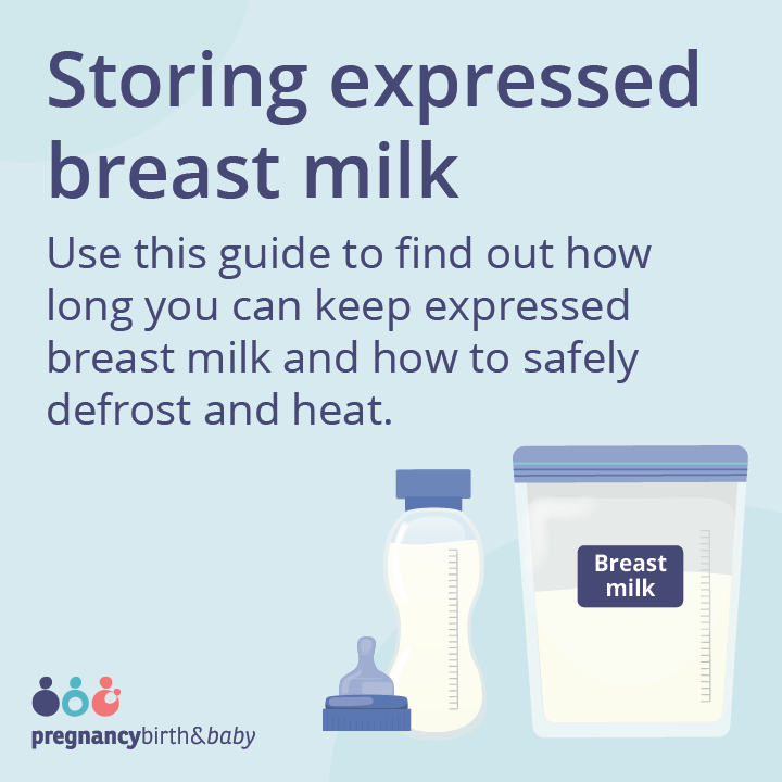 Promotional tile for the infographic on how to store expressed breast milk.