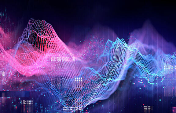 Digital artwork of futuristic graphs
