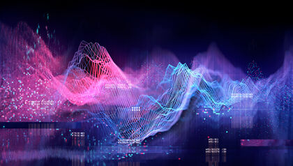 Digital artwork of futuristic graphs