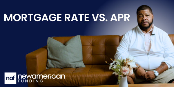 New American Funding loan officer Ken Smith sitting on a couch.