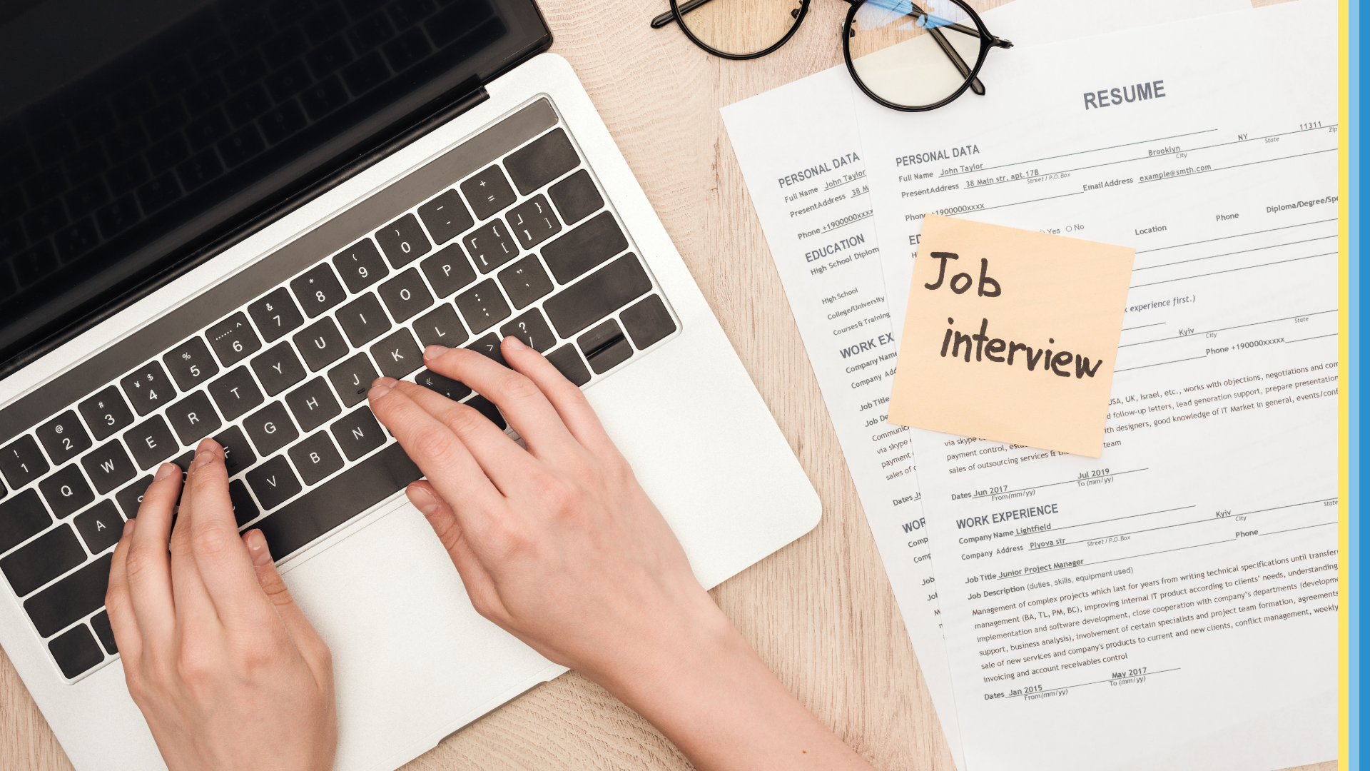 Man shaking hand with a job seeker after an interview.