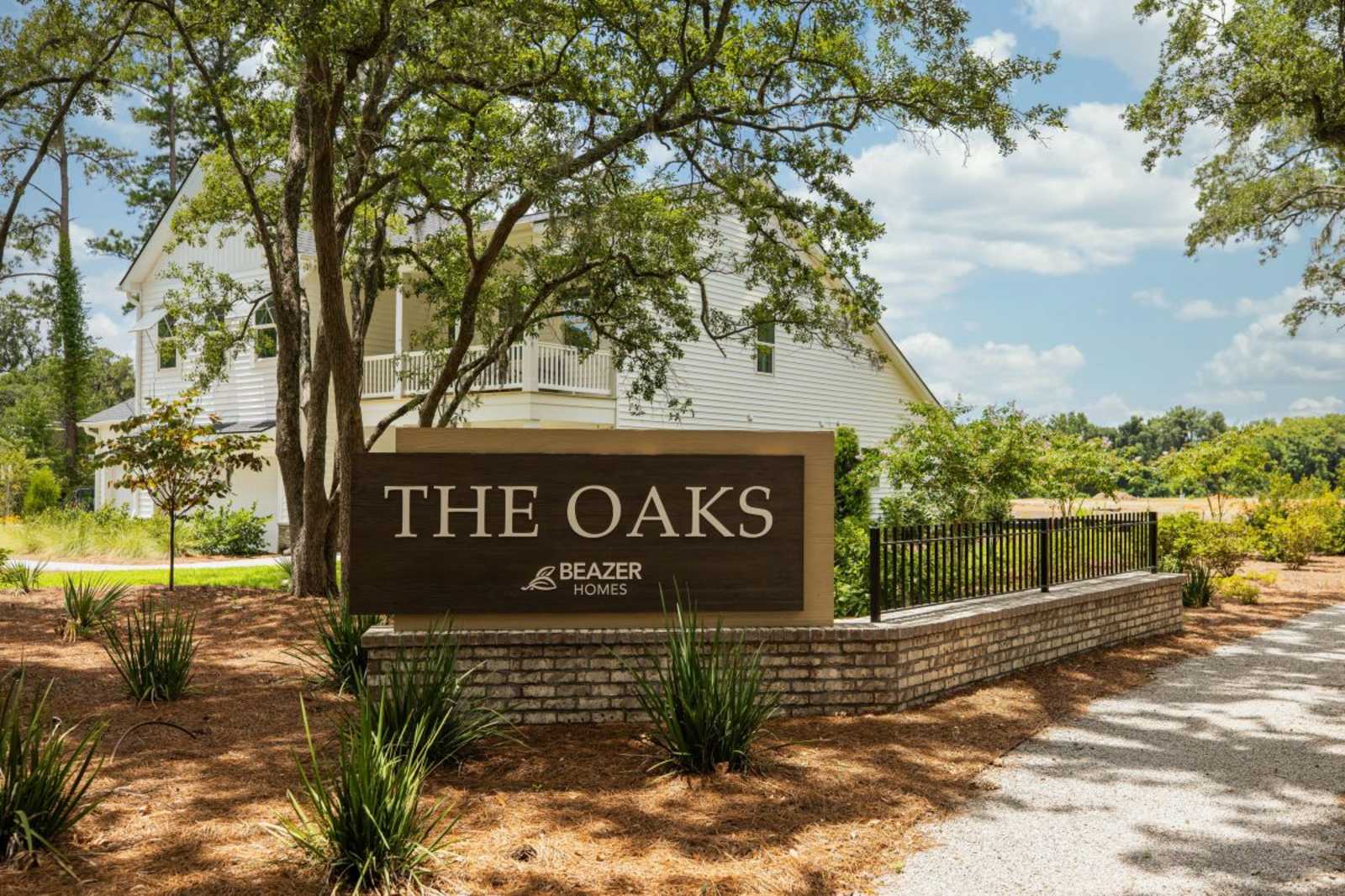 monument sign with brick and landscaping