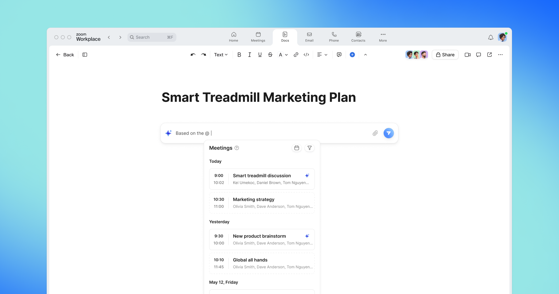 Supercharge collaboration and transform meeting content with AI-first Zoom Docs Supercharge collaboration and transform meeting content with AI-first Zoom Docs