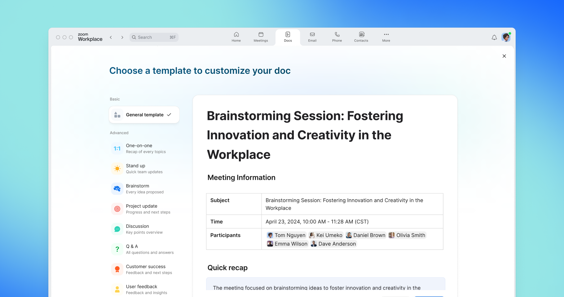 Your guide to getting started with Zoom Docs Your guide to getting started with Zoom Docs