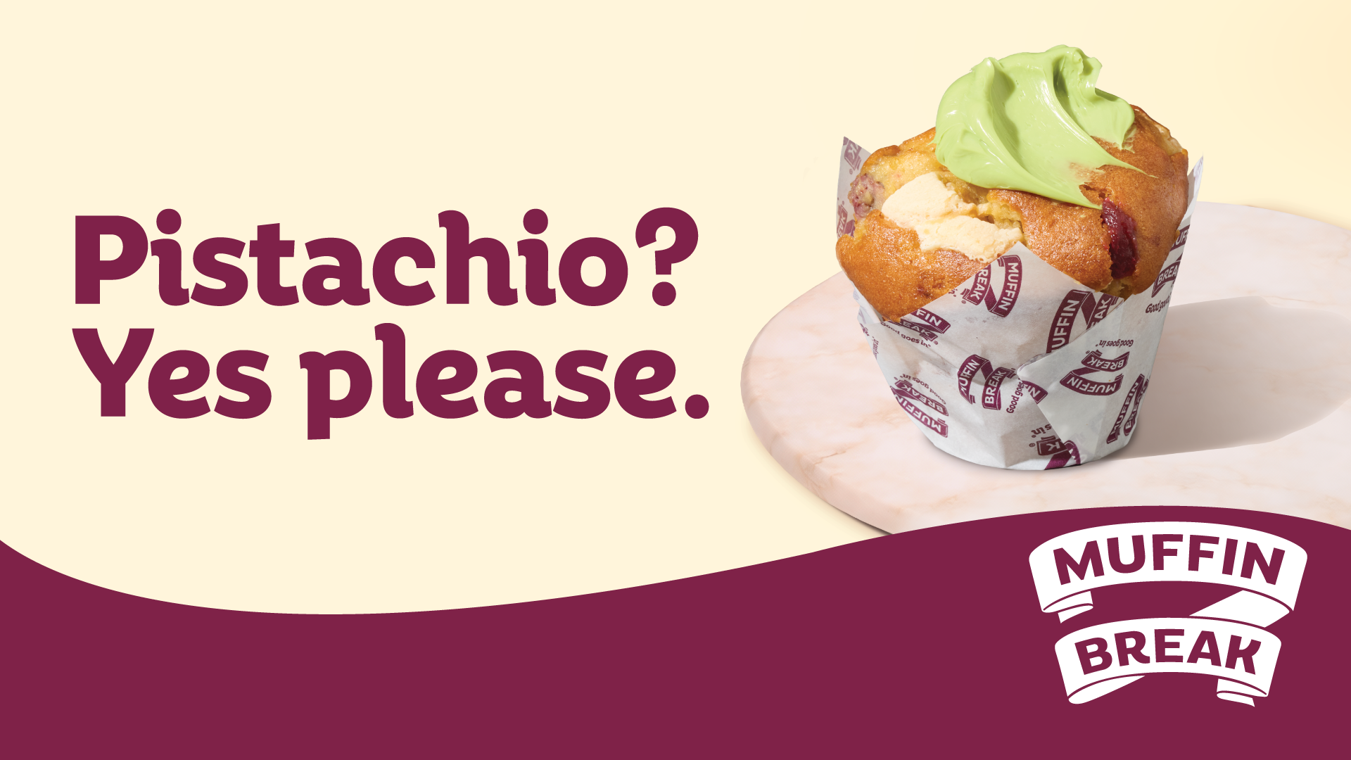 Have you tried the Pistachio muffins at Muffin Break? Nutty, sweet and totally irresistible, the classic Pistachio Muffin and the Pistachio and Strawberry Protein Muffin are a must-try. Available in-store now. Pistachio? Yes please.
