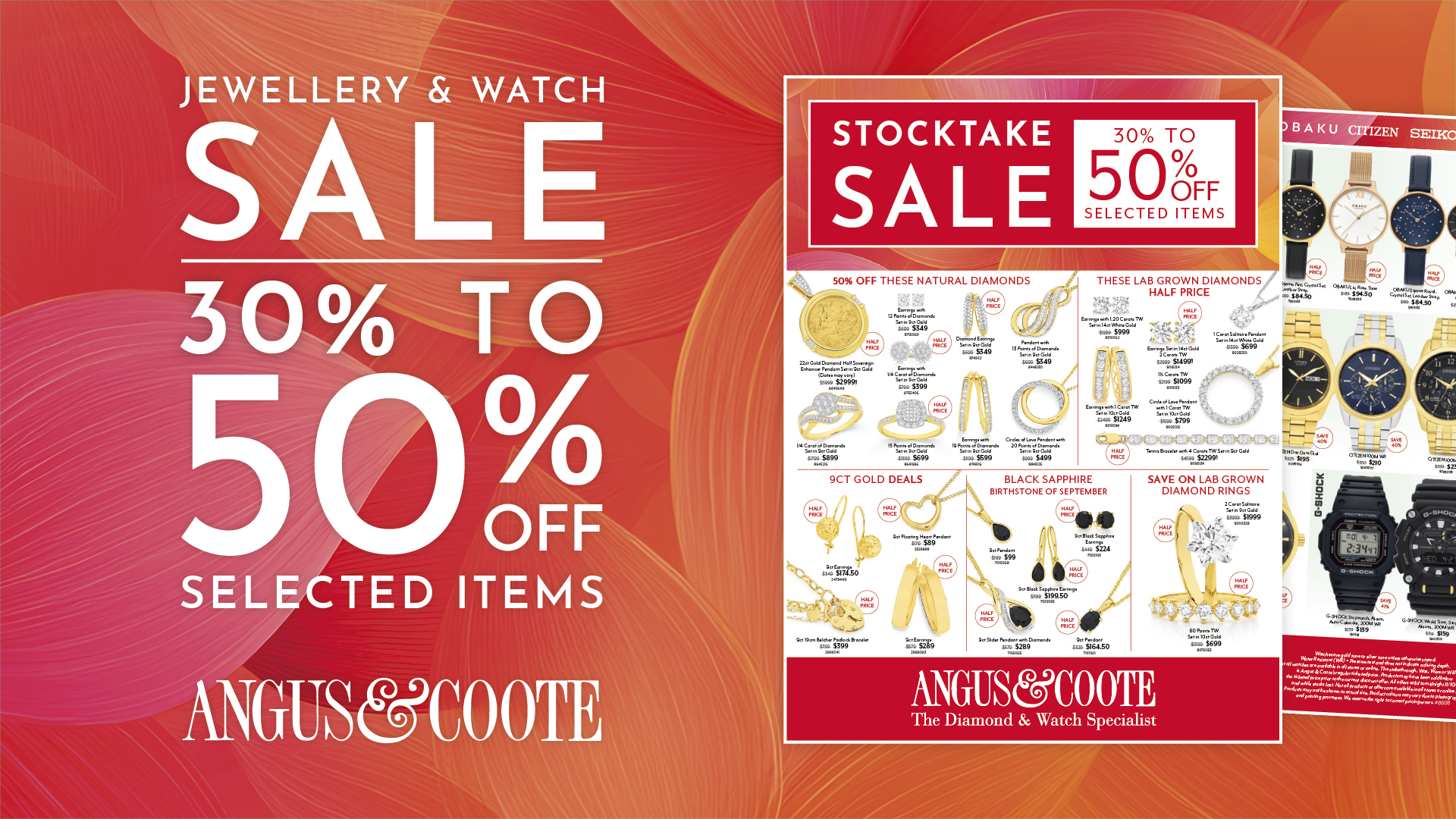 image of catalogue pages and supporting text of stocktake sale