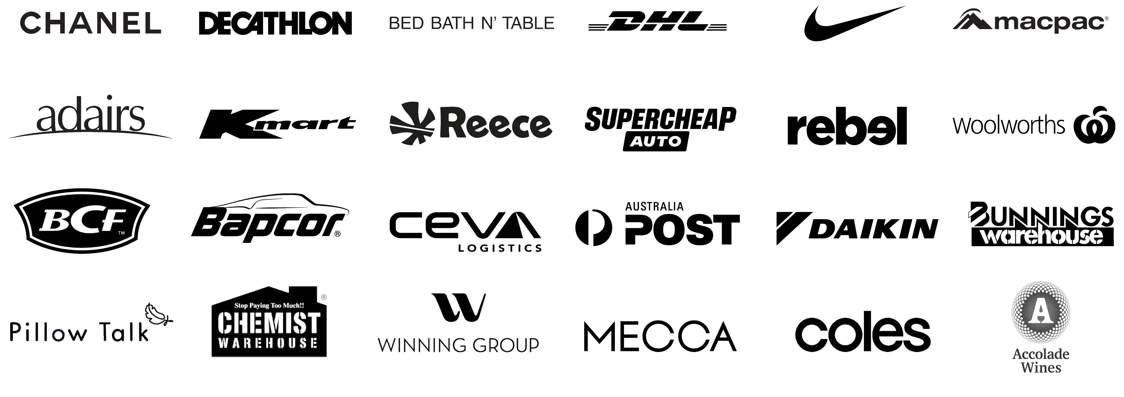 A collage of various logos from attendees at a conference