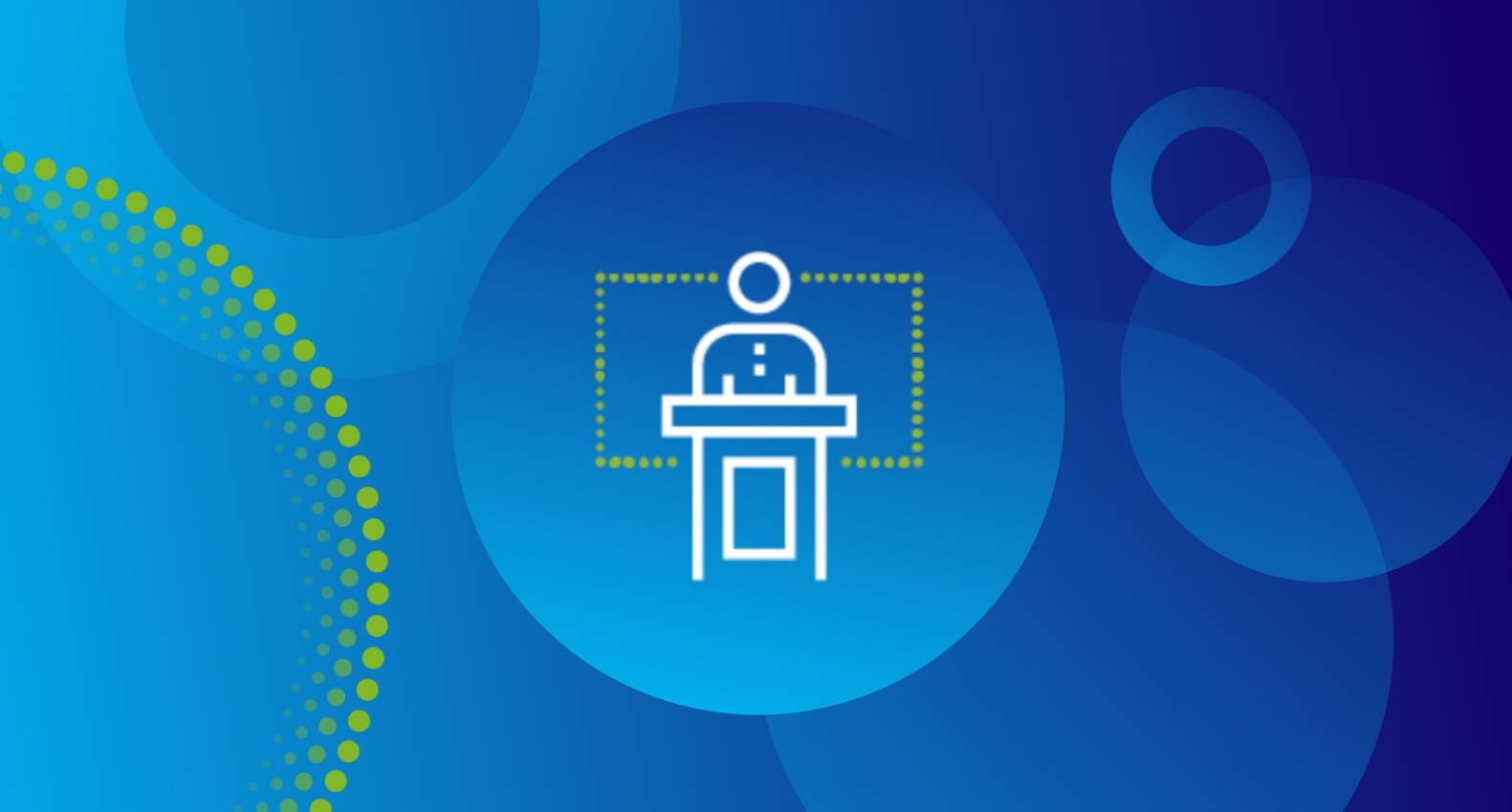 Behaviour header with a speaker icon of a person at a conference desk.