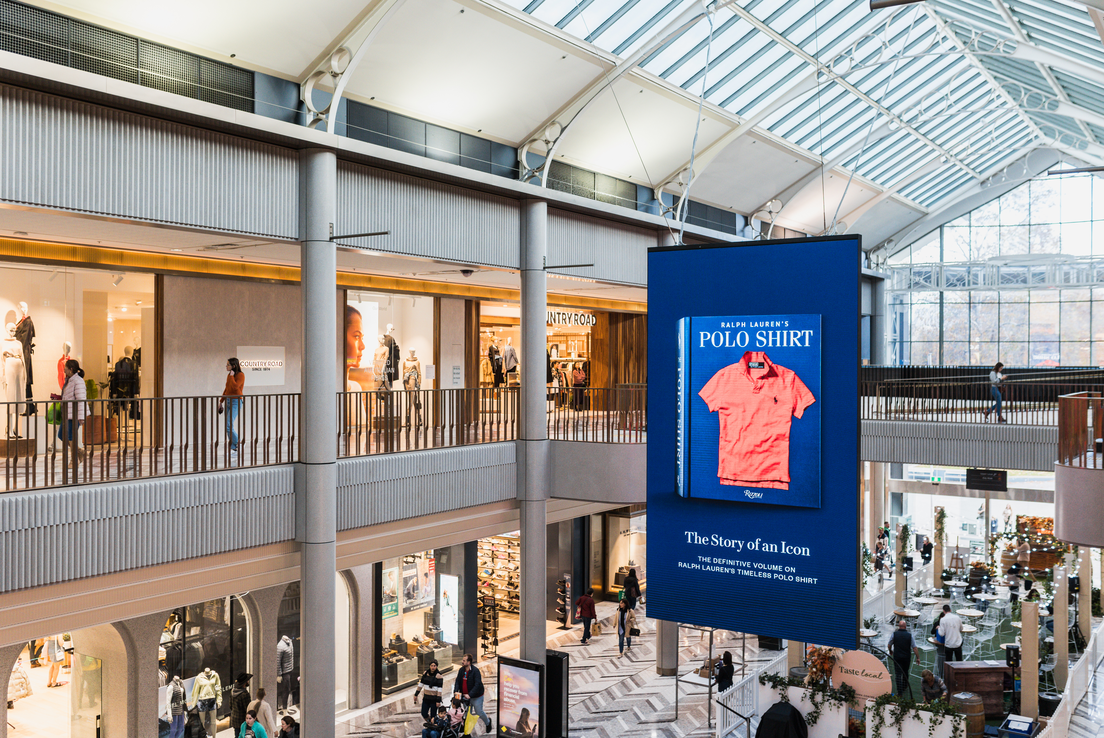 Example of an in-centre advertising campaign for Ralph Lauren at Canberra Centre