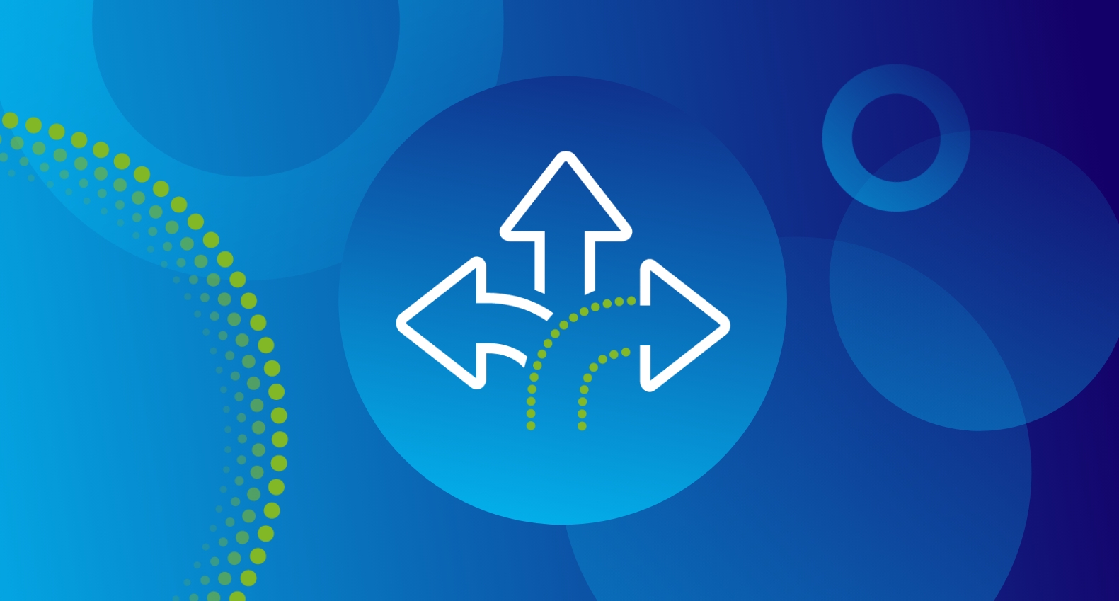 Change or project management icon with three diverging arrows