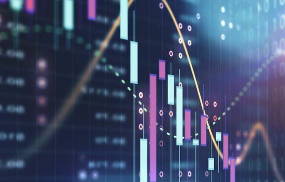 Digital chart showing the currency and exchange stock market 