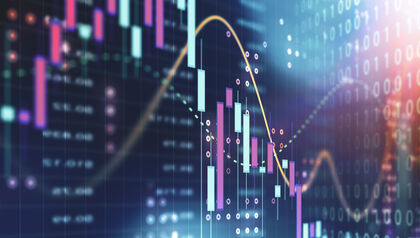 Digital chart showing the currency and exchange stock market 