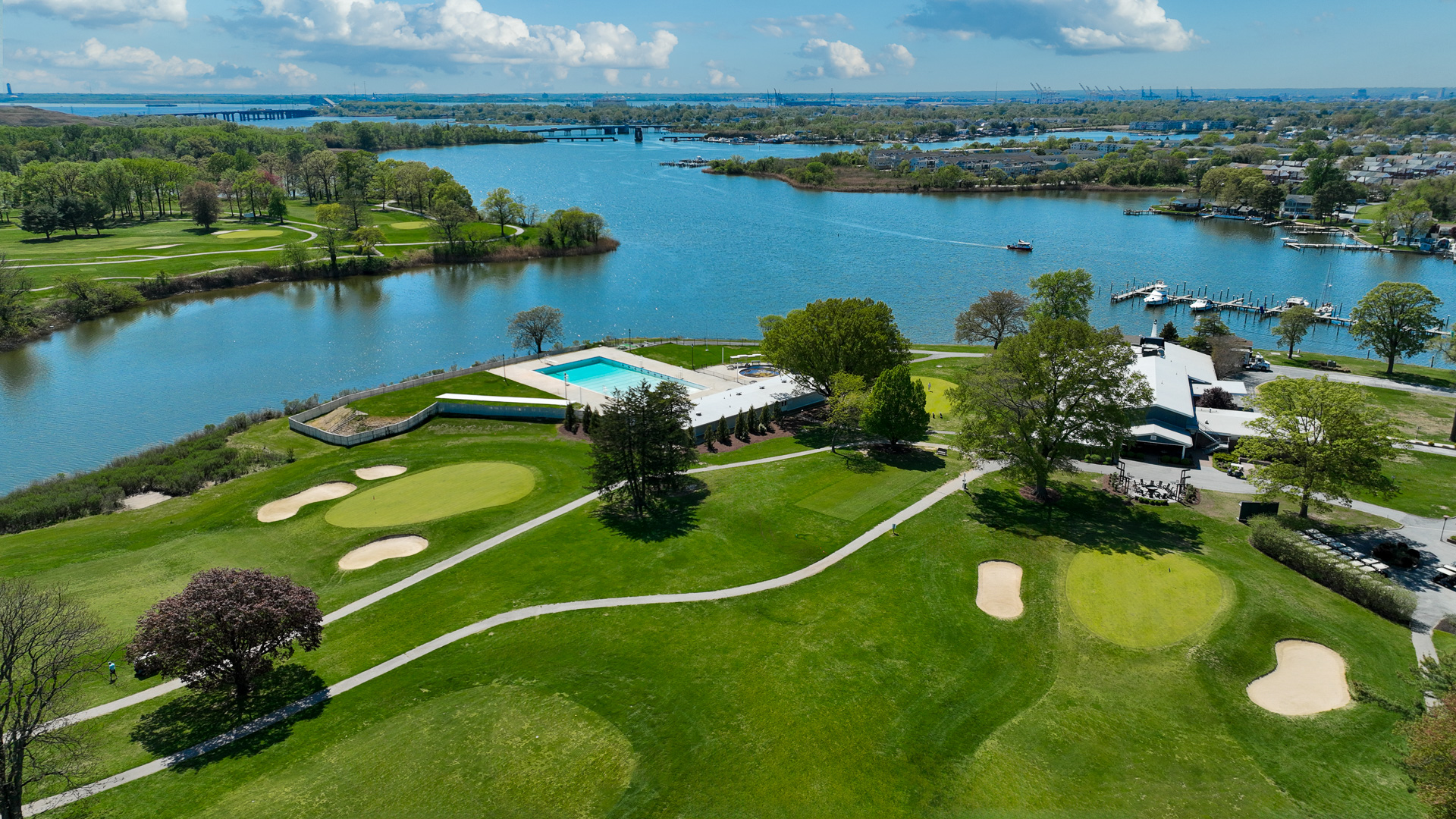 Aerial View of the Pool and Golf Course