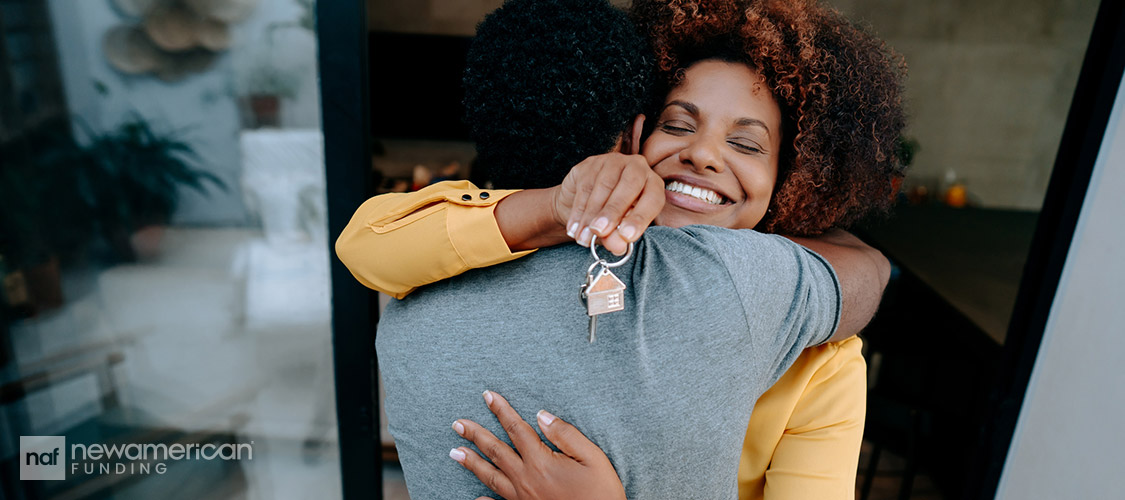 first time home buyer holding the new home keys