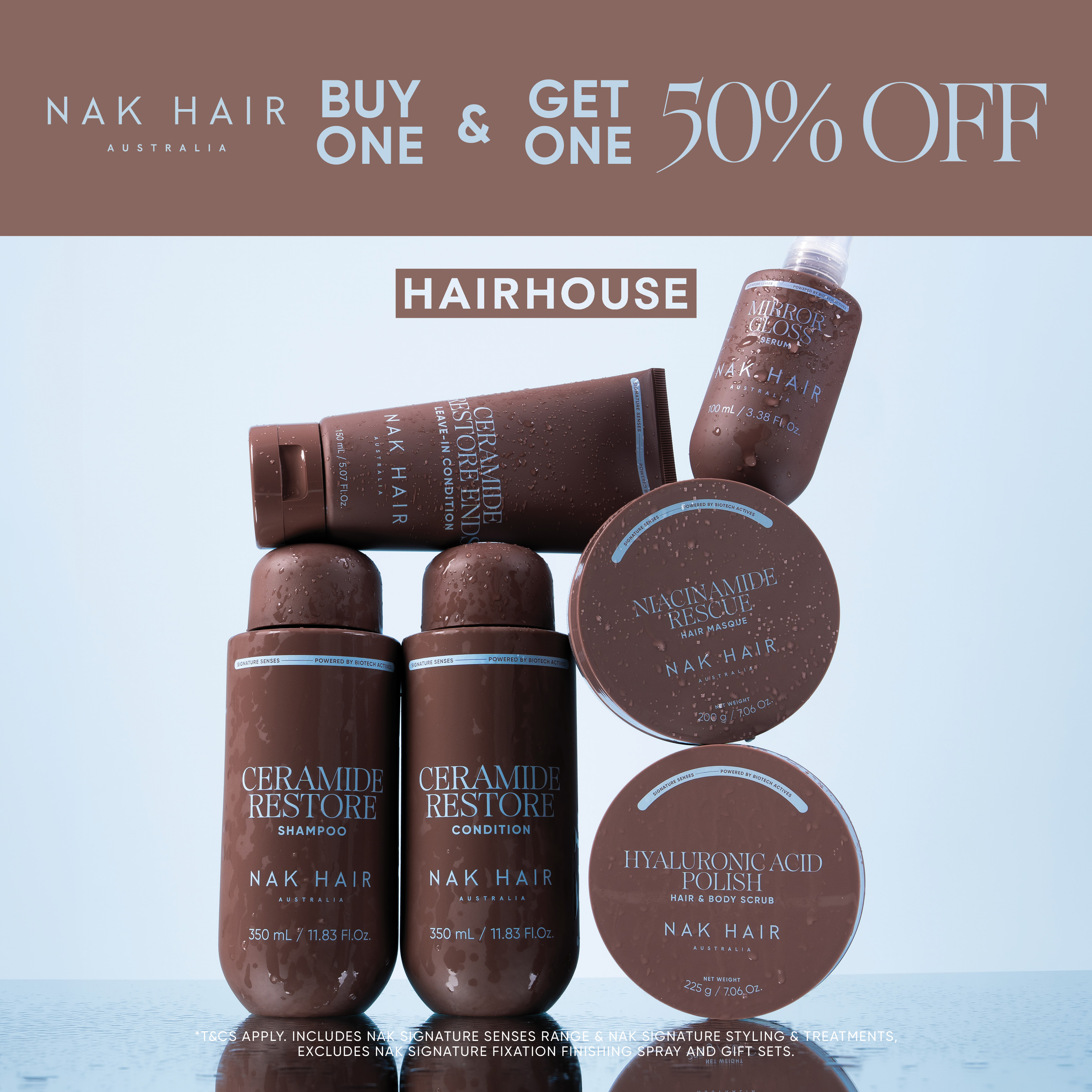 Hairhouse Buy 1 NAK Signature Senses Save 50% haircare products