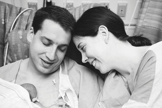 The authors spend final moments with their newborn daughter Abby in 2016. Abby and her twin sister, Maggie, were born at 24 weeks and died within two days.