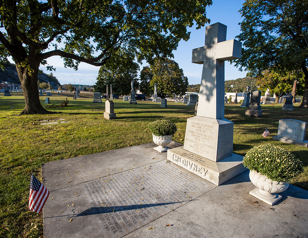 The McGivney family plot, pictured here at Old St. Joseph&rsquo;s Cemetery in Waterbury, Conn