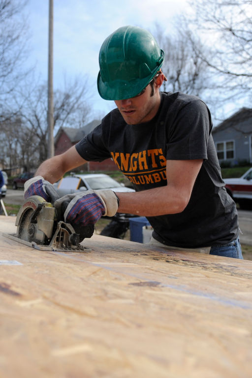 Knights in action volunteer with Habitat for Humanity.