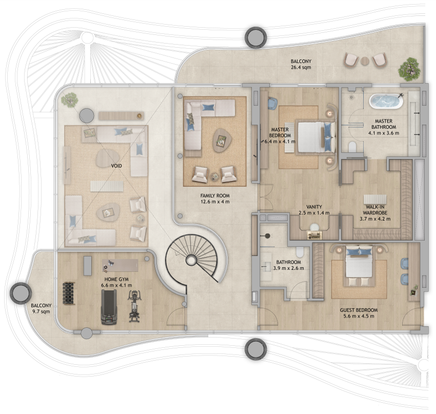 Mamsha Palm Mamsha apartment 4 bedroom typeb floor plan
