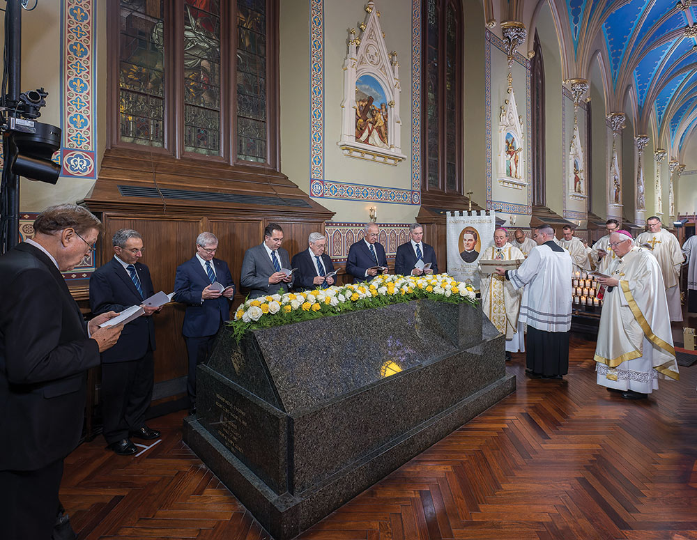 Archbishop Lori, joined by Archbishop Blair and the Supreme Officers, leads the congregation in praying the Litany of Blessed Michael McGivney.