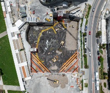 High-capacity shoring solution braces deep basement excavation at new waterfront development