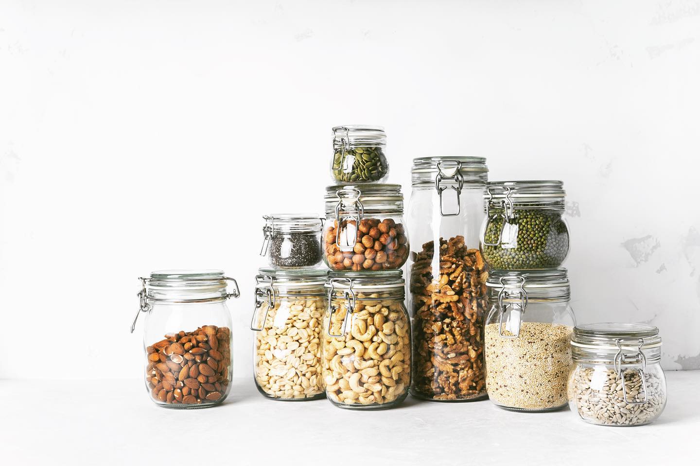 Nuts in jars