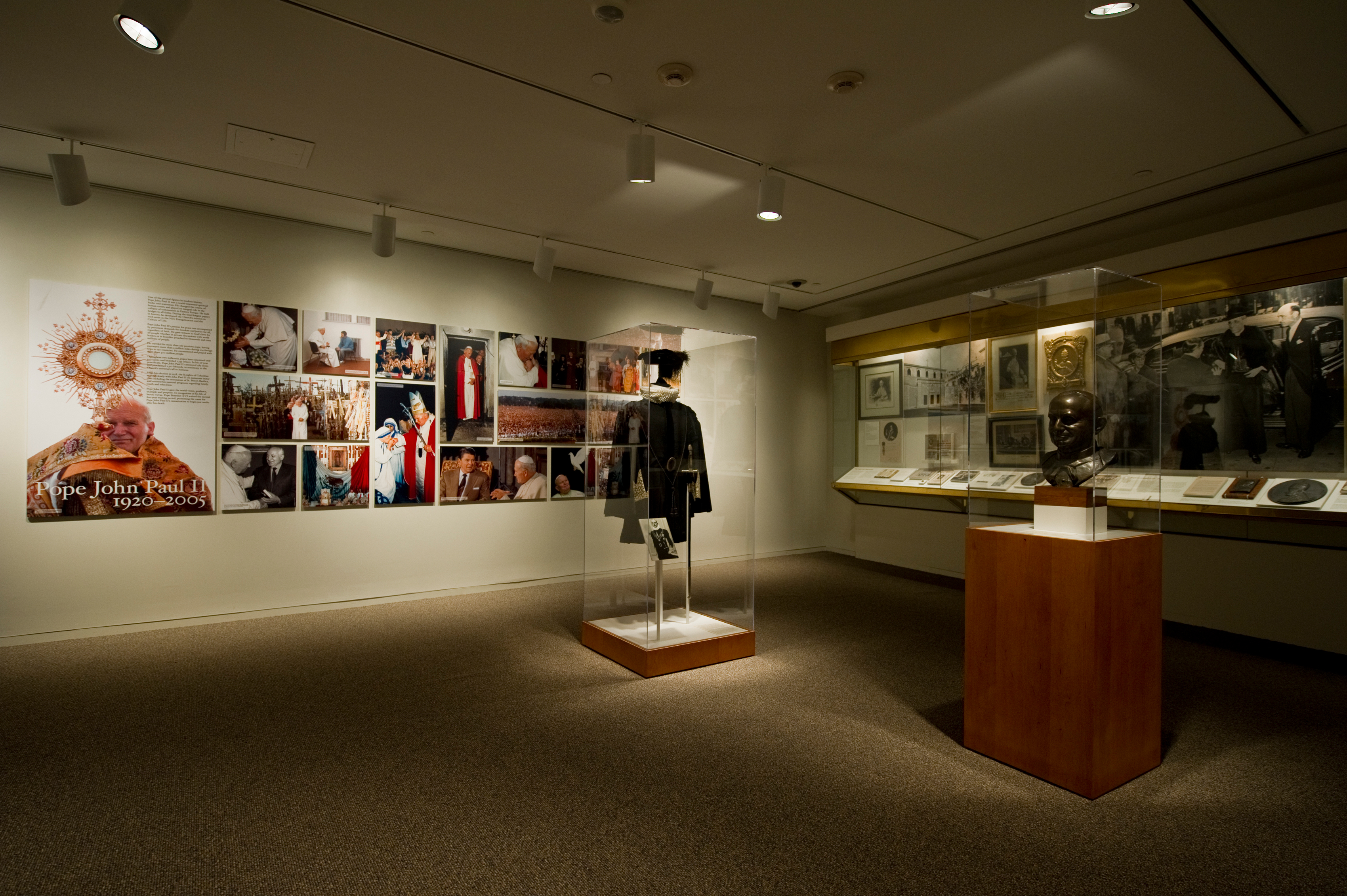 Photo of the Papal Gallery looking toward a photo display on Pope John Paul II, March 14, 2011.