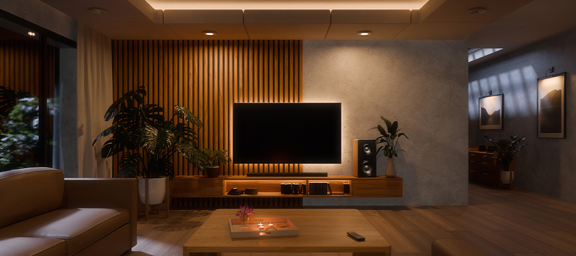 A beautifully lit living room.