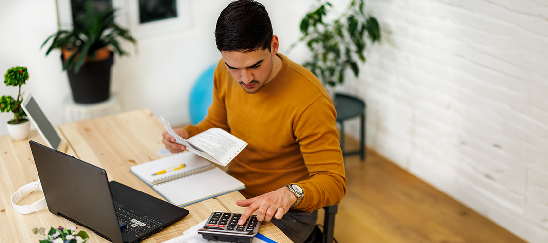 Someone working on their finances