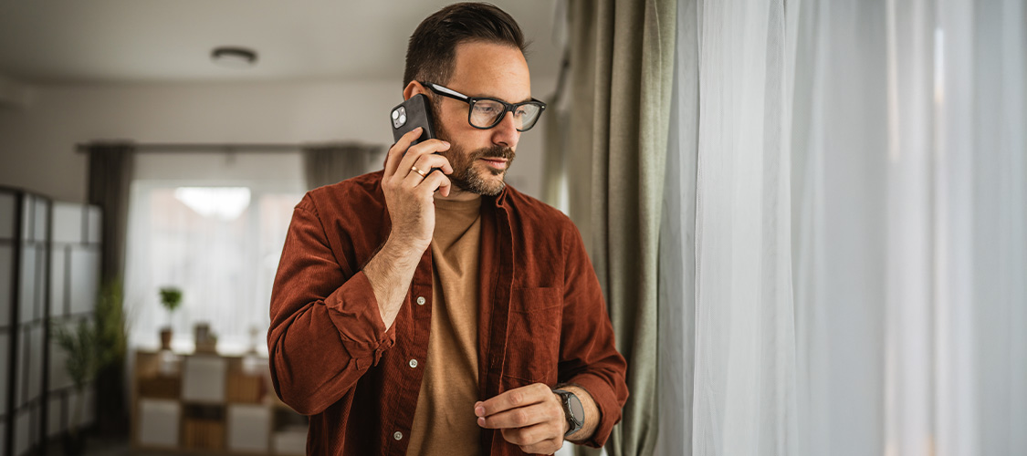 A person talking on the phone