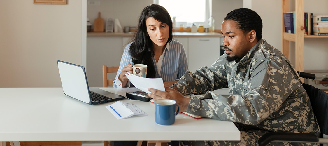 Servicemember doing paperwork