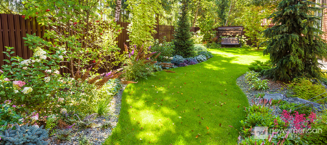 a charming garden with flower beds