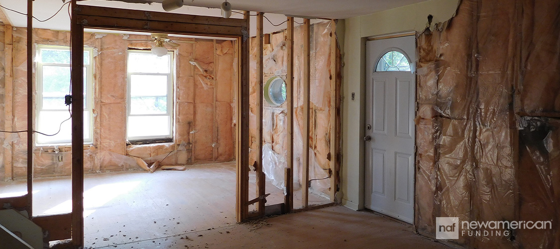 A home without walls because it's under construction.