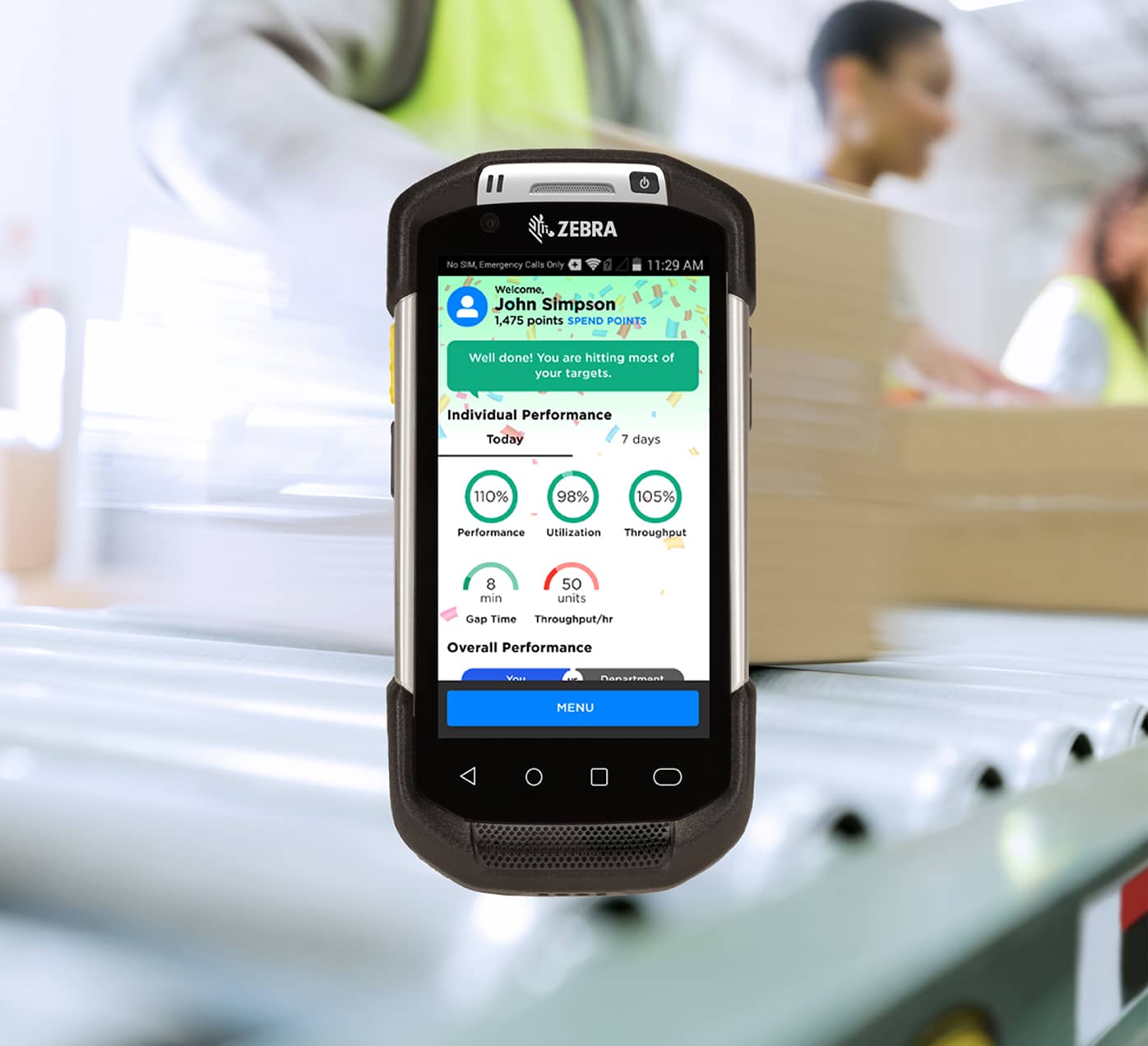 Zebra hand-held scanner device