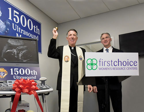 Supreme Knight Patrick Kelly joins Bishop James Checchio of Metuchen, N.J